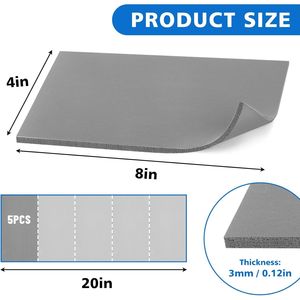 Set di 5 Tappetini in Silicone di Ricambio per Pressa a Caldo, 3,2 mm x 10 cm x 20 cm, Grigio, Resistenti al Calore per Macchine HTV - Product Image 2