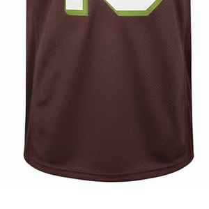 Maillot de football personnalisé unisexe marron numéro 16, col en V, manches courtes, respirant, anti-transpiration, antibactérien, en polyester pour équipe - Product Image 4
