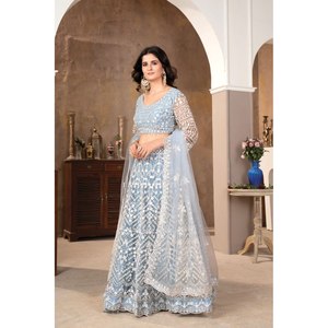 Vestidos de noche de diseñador-Beautiful Sequence Work Lehenga Choli para ropa de fiesta - Product Image 5