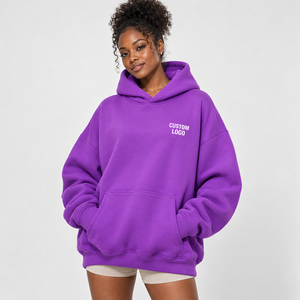 Sudadera con capucha extragrande de algodón suave para mujer, mezcla de algodón y forro polar, ropa informal diaria, fabricante OEM - Product Image 3