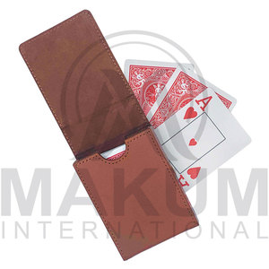 Housse en cuir pour cartes à jouer, noire et marron, adaptée aux cartes de jeu et aux cartes de bridge - Product Image 3