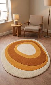 Modern Abstract Handtufted Wool Area Rug with Anti Slip Backing <b>Thick</b> Pile Customization Available for Home Decor - Product Image 3
