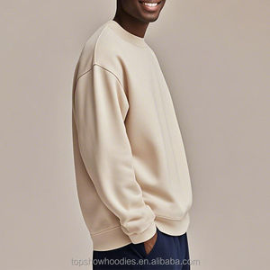 Sweat-shirt col rond épais en molleton 100 % coton personnalisé par le fabricant, style streetwear hiver, avec bordure côtelée et broderie pour homme - Product Image 5
