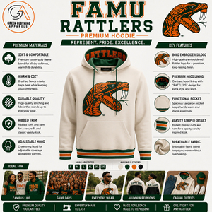 เสื้อฮู้ดดี้ผ้าฟลีซเนื้อหนัก พิมพ์ลายตัวอักษร FAMU ด้วยโฟมความหนาแน่นสูง ผลิตจากผ้าฝ้าย 100% เป็นมิตรต่อสิ่งแวดล้อม สวมใส่สบายๆ - Product Image 5