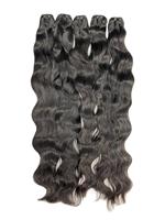 Harga Pabrik Langsung Ekstensi Rambut Gelombang Alami dan Bundel Rambut Mentah Tanpa Proses Rambut Asli Manusia India dari Satu Donor