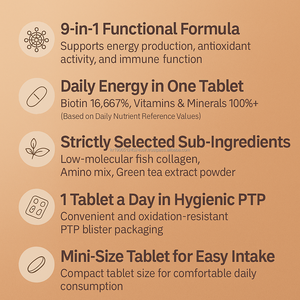 Comprimés de beauté capillaire à la biotine et complexe B, 60 unités, nutrition de la peau, OEM Corée - Product Image 2