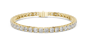 Pulsera de tenis de lujo de oro amarillo de 18k con diamantes micro pavé de corte brillante redondo cultivados en laboratorio para boda - Product Image 5