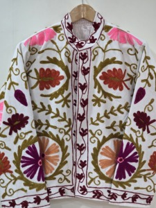 Bohemian Floral Suzani Pattern Velvet <b>Poncho</b> O-Neck Full Sleeve <b>Plus</b> <b>Size</b> Women's Eco-Friendly Outerwear Handmade Winter Wear - Product Image 5