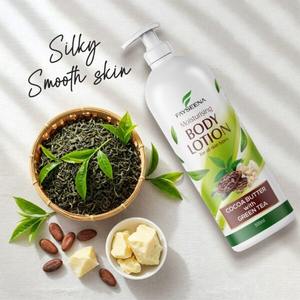 Loción Corporal Humectante de Primera Calidad con Manteca de Cacao y Extracto de Té Verde para Todo Tipo de Piel, Disponible para Exportación - Product Image 5