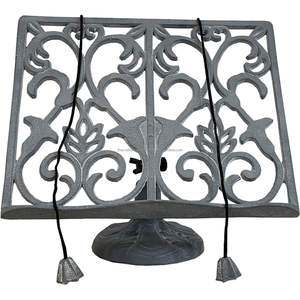 Porte-livres de cuisine en métal élégant avec un design en spirale, apportant une touche vintage à la cuisine tout en soutenant les livres de cuisine de manière sécurisée - Product Image 3