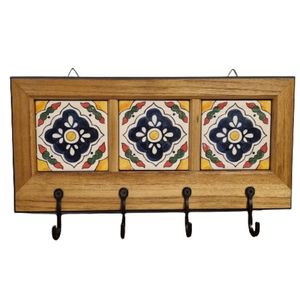Porte-clés en bois écologique, décoration d'intérieur durable avec style artisanal, organisateur mural pour courrier et clés - Product Image 3