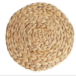 Salvamanteles Redondo Tejido a Mano de Jacinto de Agua Natural, Estilo Bohemio Moderno, Ecológico, Base Antideslizante, Diámetro Personalizable - Product Image 2