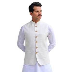 <b>Men's</b> <b>Black</b> Mandarin Collar <b>Vests</b> Formal Outerwear Solid Color Button Closure Polyester Material Autumn Wear Half Sleeves - Product Image 6