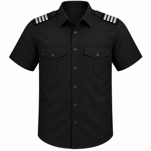 Camiseta Polo Personalizada de Verano para Guardias de Seguridad, Manga Corta, Negra, Mezcla de Algodón, Ropa de Trabajo - Product Image 1