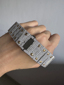 Montre personnalisée pour homme, sertie de moissanite carrée, mouvement automatique à quartz, mouvement mécanique, montre-bracelet avec diamants VVS, style hip-hop. - Product Image 3