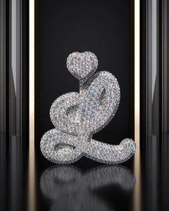 Colgante de Hip Hop Personalizado con Letra, Chapado en Plata 925, con Diamantes de Laboratorio y Moissanita, Colgante con Iniciales o Nombre para Hombre - Product Image 5