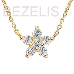 Lujoso Colgante Floral Dorado Brillante con Diamante Cultivado en Laboratorio, Perfecto para Joyería de Aniversario, Colección al por Mayor - Product Image 4