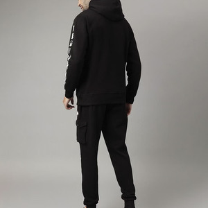 Adult Winter Hooded Solid Track Suit Lightweight Breathable Eco-Friendly Training Wear Stretch Polyester Casual School Sports - Product Image 2