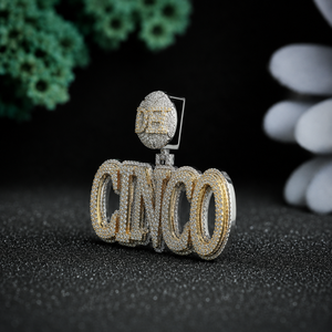 Custom Cinco Pendant VVS Moissanite Diamond Hip Hop Necklace 925 Sterling Silver Iced Out <b>Name</b> Pendant Personalized Jewelry Manu - Product Image 2