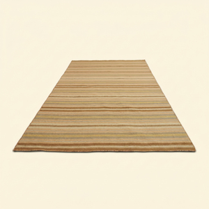 Alfombra DECORDEC de Lana Tejida Plana con Rayas Beige Amarillo, Hecha a Mano, Ecológica, Antideslizante, para Sala de Estar y Dormitorio - Product Image 2