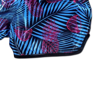 Pantalones Cortos de MMA para Hombre, Sublimados, con Diseño de Hojas de Palma Azules y Rosas, de Secado Rápido, en Poliéster, para Artes Marciales - Product Image 5