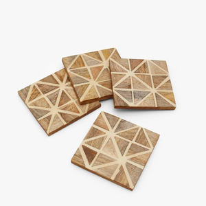 Wholesale Modern Style Solid <b>Black</b> Walnut Wood Coaster Mats & Pads <b>Square</b> Tea Tray Heat Wood Wooden Coaster Pad Best Price - Product Image 3