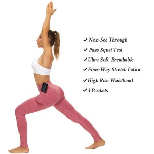 Leggings de yoga décontractés sans coutures en polyester, écologiques, avec poche latérale, respirants, antibactériens, taille mi-haute, haute extensibilité - Product Image 5