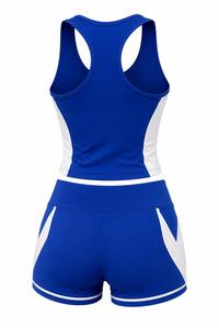 Women Plus Size 2-Piece Yoga Set Scoop Neck Racerback <b>Crop</b> <b>Top</b> High Waist Shorts Contrast Binding Seamless Spandex Quick Dry - Product Image 6