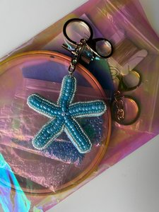 DIY Starfish Bead Embroidery Kit: Ocean <b>Keychain</b> Craft (PDF Instructions) - Product Image 2