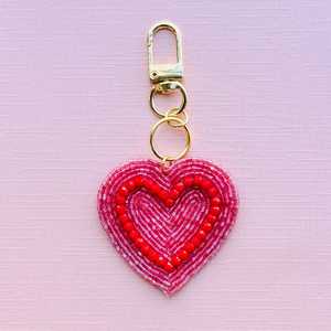 Handcrafted embroidery accessory Unique embroidered keyring Colorful embroidery craft Beaded embroidery supplies Key Chains - Product Image 1