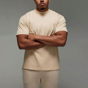 T-shirt Homme Hip-Hop Uni Coupe Boxy 100% Coton Lourd 180g OEM, Impression DTG Personnalisée, Séchage Rapide, Respirant, Été - Product Image 6