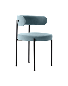 Silla de Comedor Moderna, Hecha a Mano, Duradera, Ergonómica, Tapizada, con Respaldo, Asiento, Estructura de Metal Negro, Silla Lateral Minimalista, Muebles para el Hogar - Product Image 1