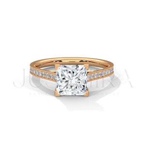 925 Silver Silver Ring For Women Solitaire Princess Cut Diamond Ring for Everyday Wear Office Use And <b>Wedding</b> Elegant Gift Her - Product Image 2