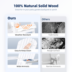 Set di 2 Sedie Adirondack in Legno di Cedro Massiccio, Sedia Pieghevole in Legno Intagliato per Giardino e Patio - Product Image 3