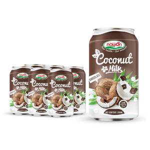 Boisson au lait de coco saveur chocolat NAWON avec nata de coco en conserve 330ml, étiquette privée personnalisée, boissons non alcoolisées, OEM, échantillon gratuit - Product Image 1