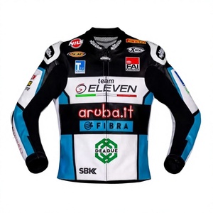 Chaz Davies wsbk rucati แจ็กเก็ตหนังแท้สำหรับขี่มอเตอร์ไซค์แจ็คเก็ตชุดแข่งรถ - Product Image 1