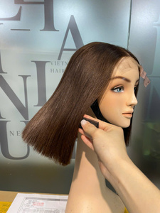 Prix de gros Extensions de cheveux humains vietnamiens vierges bruts 100% naturels, perruque en dentelle, ultra-lisses, couleur marron, Super Double Drawn - Product Image 3