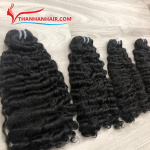Nouveautés : Cheveux naturels bouclés birmans noirs, lots de cheveux humains vietnamiens, prix de gros, douceur exceptionnelle - Product Image 5