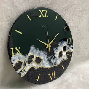 Horloges murales numériques modernes en résine époxy avec motif abstrait pour le salon et la cuisine, décoration intérieure, cadeau d'Inde - Product Image 1