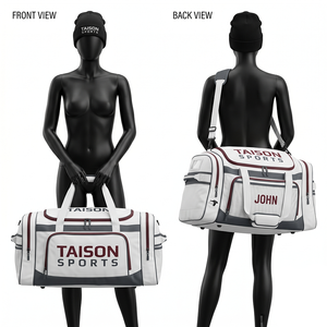 Bolsa de Hockey sobre Hielo de Poliéster Premium de 900 GSM, Diseño de Paneles Blanco y Gris, Logotipo Personalizado con Bordado e Impresión, Bolsa Deportiva Resistente - Product Image 1