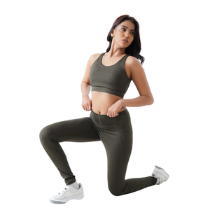 กางเกงเลกกิ้งออกกำลังกายสำหรับผู้หญิง เอวสูง ยืดหยุ่นได้ เหมาะสำหรับโยคะ วิ่ง ฟิตเนส รับสกรีนโลโก้ตามสั่ง - Product Image 2