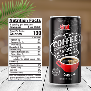 170ml <b>Can</b> VINUT Vietnamese <b>Coffee</b> Manufacturer Directory Ready to Drink <b>Coffee</b> 5.75 Fl oz Free sample Private label OEM ODM - Product Image 4