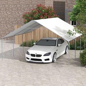 Tenda Carport Portatile 19FT X 19.5FT con Copertura Anti-UV per Auto, Camion, Barca - Semplice ed Elegante in Policarbonato - Product Image 2