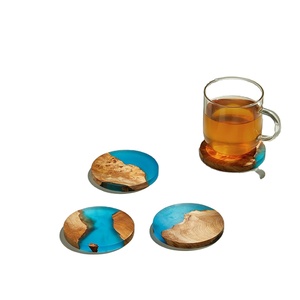 ชุดถาดรองแก้วไม้อะคาเซียทรงสี่เหลี่ยมแบบหรูหราแผ่นรองแก้วสำหรับดื่มกาแฟชาเบียร์ไวน์ - Product Image 3