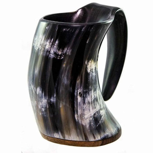 Tasses à boire en corne écologiques faites à la main avec gravure, grandes tailles, pour les jeux vikings, FAIZA CRAFT d'Inde - Product Image 6