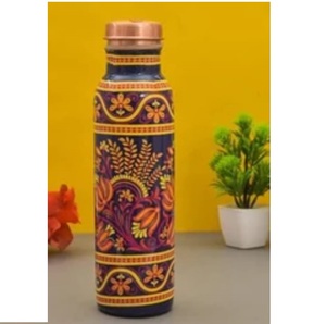 Printed Design <b>Enamel</b> Print Kitchenware Fruits Juice Storage Copper Bottle Drinking Juices Health Benefit Copper Water Bottle - Product Image 1