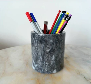 Marble Pencil Pen Holder Makeup Organizer Handicraft Stone Marble Makeup <b>Brush</b> Holder Top Price - Product Image 2