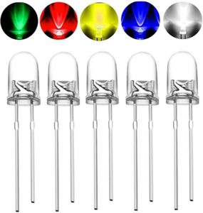 Diodo LED de 3 mm, 5 mm, 10 mm, Blanco, Rojo, Verde, Azul, Amarillo, UV, RGB, IR, Infrarrojo, Redondo, Ovalado, Parte Superior Plana, 3 V, 3 mm, 5 mm, Diodo Emisor de Luz - Product Image 6