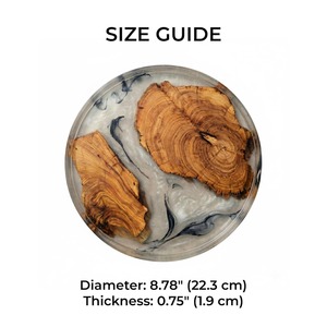 Bandeja de madera de lujo de la mejor calidad con incrustaciones de resina epoxi para decoración moderna del hogar, presentación en comedor y mesa, disponible para la venta. - Product Image 6