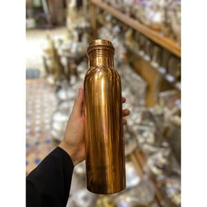 Pure <b>Copper</b> Water Bottle <b>Screw</b> On Lid Metal Drinking Bottle For Travel Camping Hiking Reusable With Lid Adult Use - Product Image 1